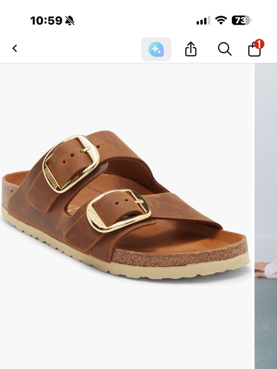 Birkenstock Shoes - Birkenstock Tan Suede Two-Strap Sandal